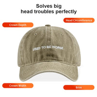 Funny Slogan Used To Be Worse Vintage Washed Dad Hat Unisex Casual Travel Streetwear Baseball Cap