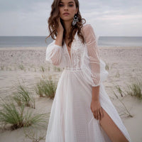 Wish Mesh Split New Light Women's Wedding Dress