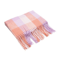 British-style Mens And Womens Couple Tassel Scarf With Large Plaid Pattern