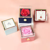 Rotating Soap Flower Rose Gift Box Creative Rotating Rose Jewelry Packaging Box Valentine's Day Gift For Women | Everyday Home Deal