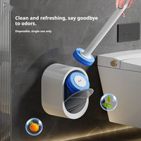 Disposable Toilet Cleaning System designed to make toilet cleaning quicker, simpler, and less messy — with no dirty brush to store after you're finished.