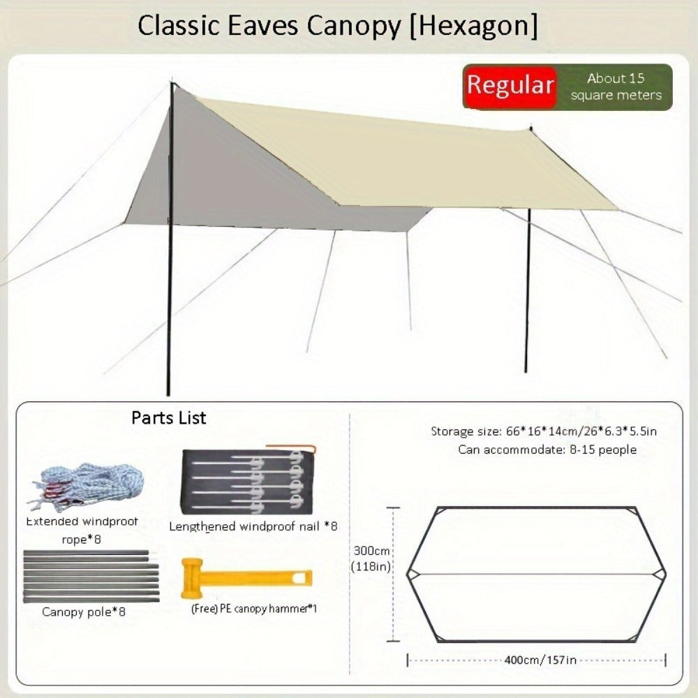 Ordinary 3 Multiply 4M RV Outdoor Tent Shade Portable Camping Sunscreen Rainproof Vinyl Canopy