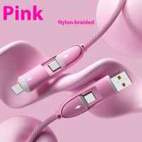Four-in-one Silicone Fast Charge Data Cable