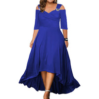 Women’s Plus-Size Off-the-Shoulder Swing Dress – High-Waist Short-Sleeve Summer Dress, Sizes L–5XL | Everyday Home Deal