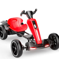 12V Electric Kids Pedal Go Kart, Folder Go Kart, Outdoor Ride On Toy With Adjustable Seat, 4 Non-Slip EVA Wheels For Boys And Girls Aged 3-6 Years Old, Red