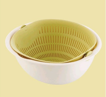 Double-Layer Drain Basket | Fruit Vegetable Rice Strainer | Everyday Home Deal