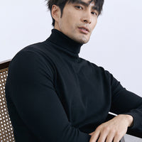 Turn-down Turtleneck Core-spun Knit Sweater For Men Rugged Style