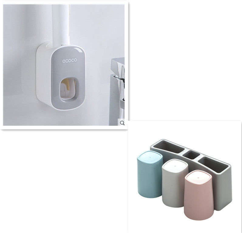 Wall Mounted Automatic Toothpaste Holder Bathroom Accessories Set Dispenser | Everyday Home Deal