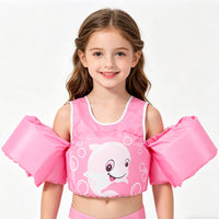 Dolphin Toddler Swim Vest, Kids Life Jacket Vest, Swim Aid Floats For Swimming Pool, Learn To Swim For 25lbs To 55lbs Toddlers