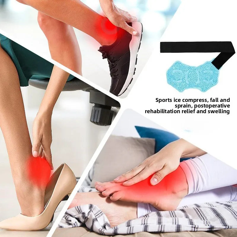 ‌Ankle Support Ice Wrap – Reusable Gel Cold Therapy Brace for Swelling & Pain Relief (360° Wrap Design，Physical Cooling)