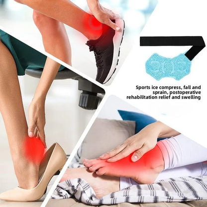 ‌Ankle Support Ice Wrap – Reusable Gel Cold Therapy Brace for Swelling & Pain Relief (360° Wrap Design，Physical Cooling)