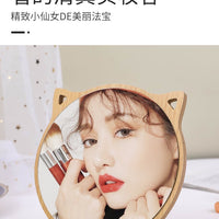 Wooden Folding Desktop Makeup – Mirror Beauty Dressing