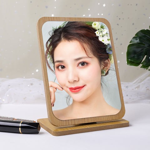 Wooden Folding Desktop Makeup – Mirror Beauty Dressing