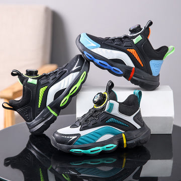 Boys' Non-Slip Waterproof Leather Basketball Shoes with Rotating Buckle — Premium Footwear Deal | Everyday Home Deal
