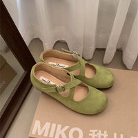 Womens Retro Round-toe Shoes With A Hidden Platform And Thick Sole