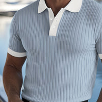 Summer Mens Ice-silk Polo Shirt With Ink-wash Print And Short Sleeves - Premium Apparel Deal | Everyday Home Deal