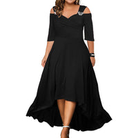Women’s Plus-Size Off-the-Shoulder Swing Dress – High-Waist Short-Sleeve Summer Dress, Sizes L–5XL | Everyday Home Deal