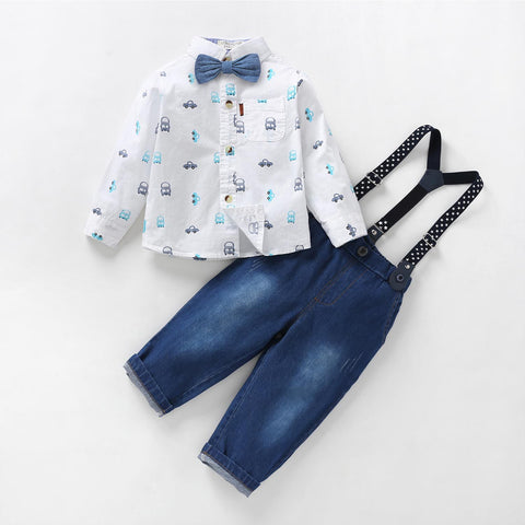3-Piece Boys' British Style Gentleman Suspender Suit — Premium Kids' Fashion Deal | Everyday Home Deal