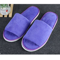 Of Disposable Solid Color Coral Plush Slippers