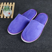 Of Disposable Solid Color Coral Plush Slippers