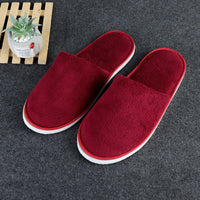 Of Disposable Solid Color Coral Plush Slippers