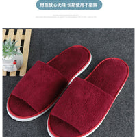Of Disposable Solid Color Coral Plush Slippers