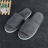 Of Disposable Solid Color Coral Plush Slippers