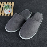Of Disposable Solid Color Coral Plush Slippers
