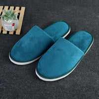 Of Disposable Solid Color Coral Plush Slippers
