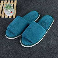 Of Disposable Solid Color Coral Plush Slippers