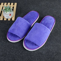 Of Disposable Solid Color Coral Plush Slippers