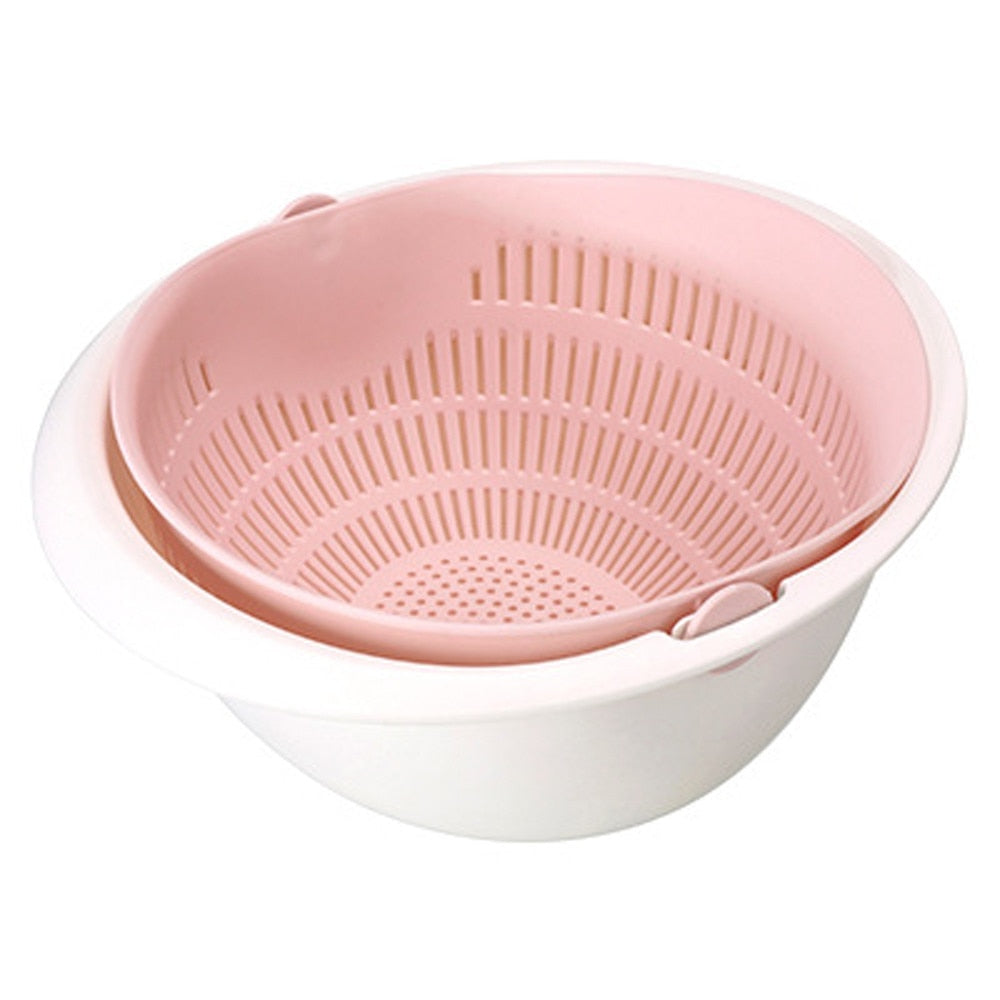 Double-Layer Drain Basket | Fruit Vegetable Rice Strainer | Everyday Home Deal