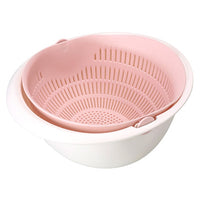 Double-Layer Drain Basket | Fruit Vegetable Rice Strainer | Everyday Home Deal