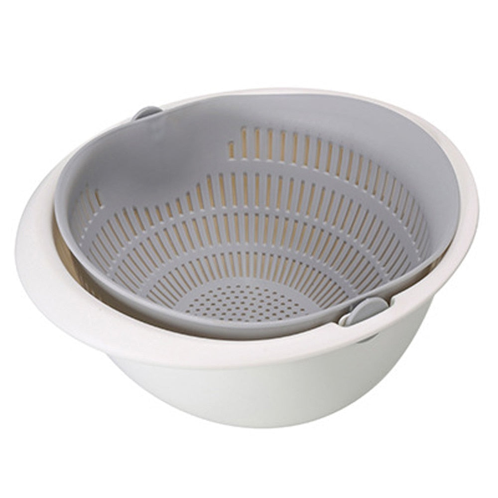 Double-Layer Drain Basket | Fruit Vegetable Rice Strainer | Everyday Home Deal