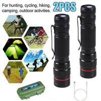 LED Flashlight USB Rechargeable Tactical Zoom Torch Powerful Mini Pen Light Work Light For Camping