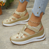 European And American Wedge-heel Roman-style Womens Shoes Size 43
