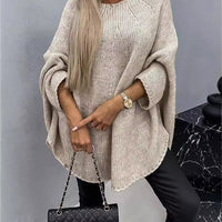 Winter Loose Batwing Sleeve Pullover Sweater Fashion Oversized Knitted Shawl Sweater Tops For Women Clothing