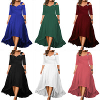 Women’s Plus-Size Off-the-Shoulder Swing Dress – High-Waist Short-Sleeve Summer Dress, Sizes L–5XL | Everyday Home Deal