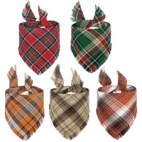 Vivifying Fall Dog Bandana With Tassels Edges Classic Plaid Triangle Dog Apparel Accessories Unny Dog Scarf Costume For Thanksgiving Photo Prop  And Party Decor