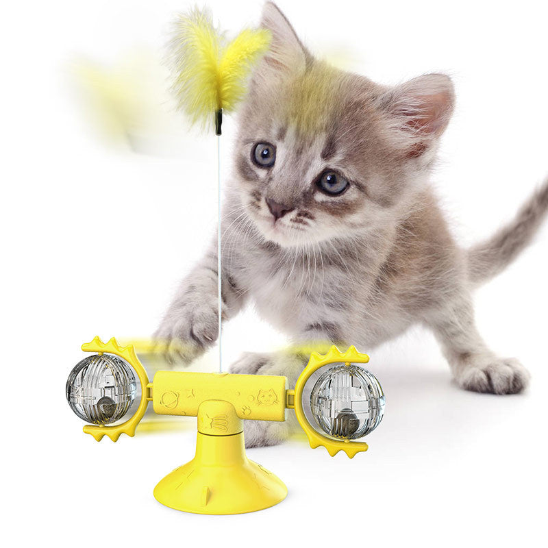 Cat Rotating Windmill Multi-Function Toys Itch Scratching Device Teeth Shining Toy | Everyday Home Deal