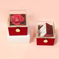Rotating Soap Flower Rose Gift Box Creative Rotating Rose Jewelry Packaging Box Valentine's Day Gift For Women | Everyday Home Deal