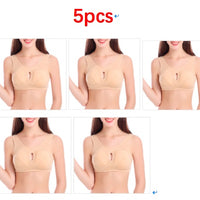 Plus Size Women Bra Ladies Cotton Quake-Proof Underwear Sleep Tops No Buckles Non Wire Lingerie With Removable Padded