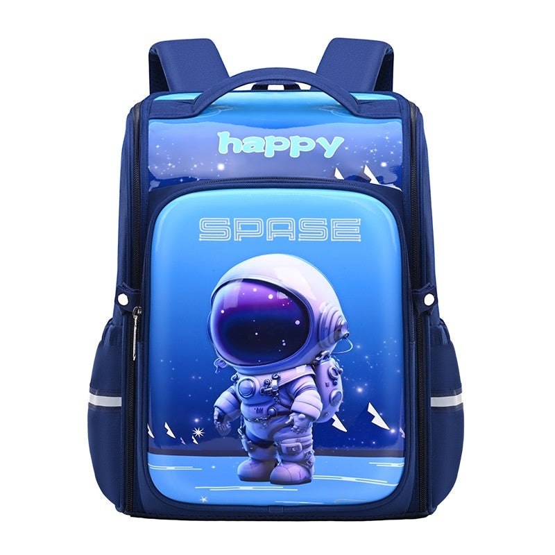 Boys' & Girls' Blue Spaceman Cartoon One-Piece Lightweight School Backpack — Premium Utility Deal | Everyday Home Deal