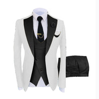 Mens Three-piece Mixed-color Suit