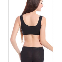 Plus Size Women Bra Ladies Cotton Quake-Proof Underwear Sleep Tops No Buckles Non Wire Lingerie With Removable Padded
