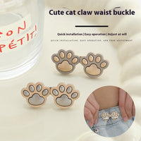 Cute Cat Claw Waist Tightener Buckles – 1 Pair Detachable Adjustable Alloy Buttons for Jeans, Pants & Casual Wear | Everyday Home Deal