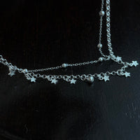 1pc 999 Sterling Silver Double-Layer Star & Bead Anklet, Delicate Luxurious Style, Perfect For Daily Wear & Valentine's Gifts