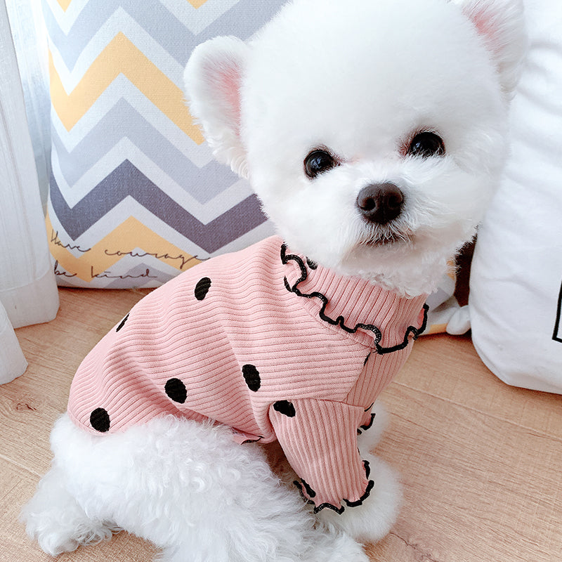 Dot turtleneck dog bottoming shirt | Everyday Home Deal