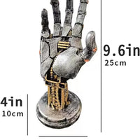 Creative Mechanical Hand Staue, Gaming Controller Holder Stand, Headphone Holder, Necklace Holder, Robot Hand Sculpture, Hand Crafts, Realistic Hand Decor, Modern Home Decor, Gaming Room Decor, Silver