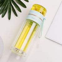Double Wall Glass Tea Infuser Bottle | Leakproof Tea Separation Water Bottle | Everyday Home Deal